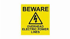 Beware: overhead electric power lines